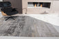 10' Gray And White Abstract Runner Rug