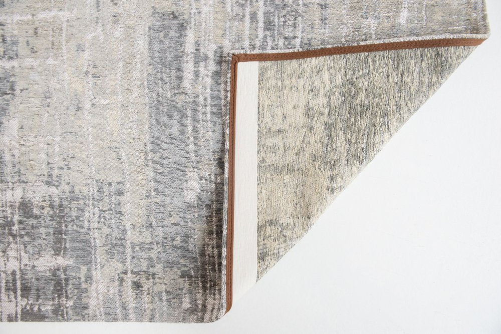 10' Gray And White Abstract Runner Rug