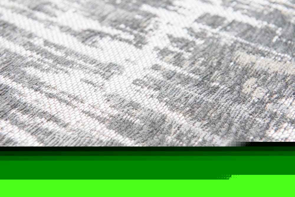 10' Gray And White Abstract Runner Rug