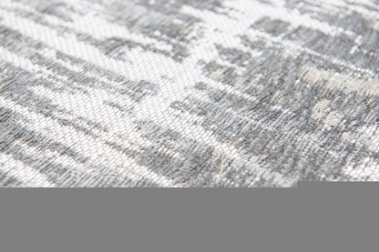 10' Gray And White Abstract Runner Rug