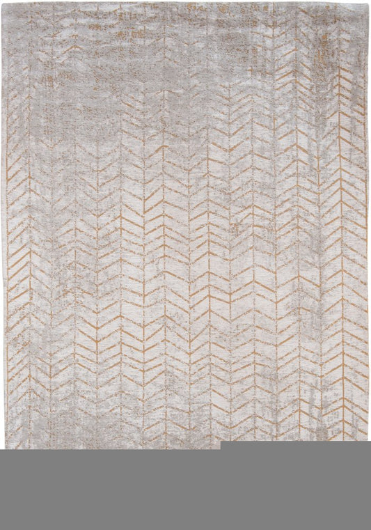 10' Gray And Yellow Chevron Runner Rug