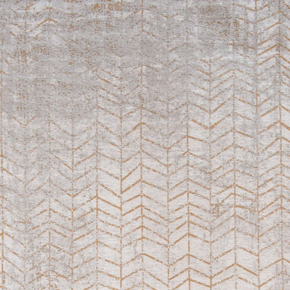 10' Gray And Yellow Chevron Runner Rug