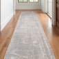 10' Gray and White Chevron Non Skid Area Rug