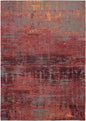 10' Gray And Red Abstract Runner Rug