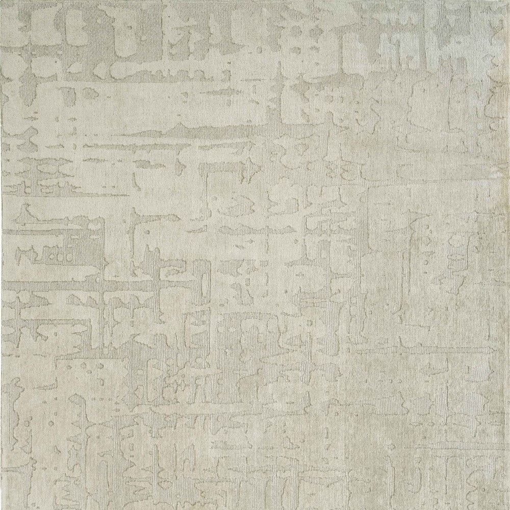 10' Gray and Beige Abstract Non Skid Area Rug