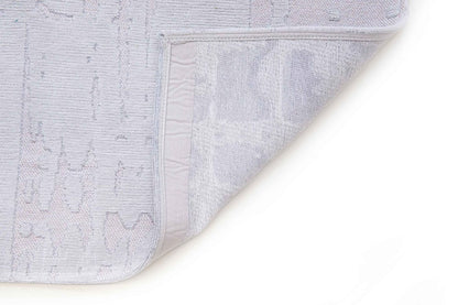 10' White Abstract Runner Rug