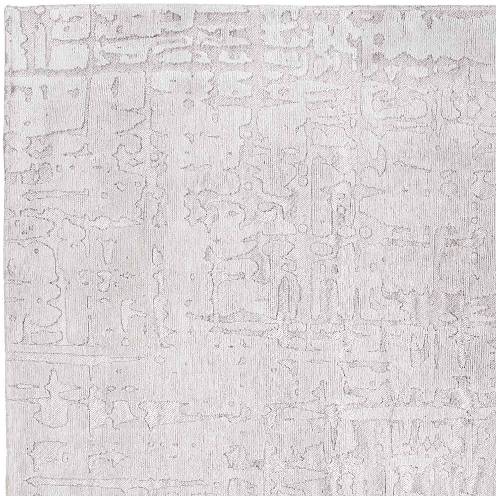 10' White Abstract Non Skid Area Rug