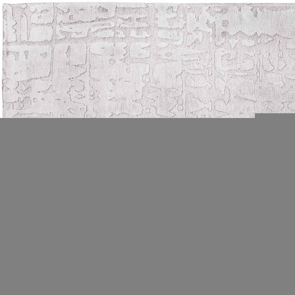 10' White Abstract Runner Rug