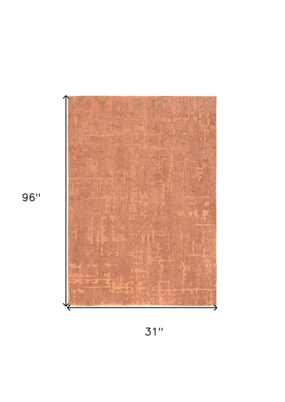 10' Orange Abstract Non Skid Area Rug