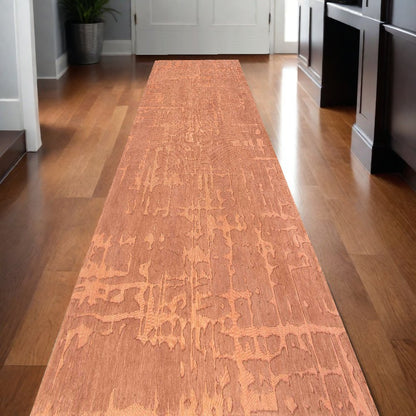 10' Orange Abstract Runner Rug