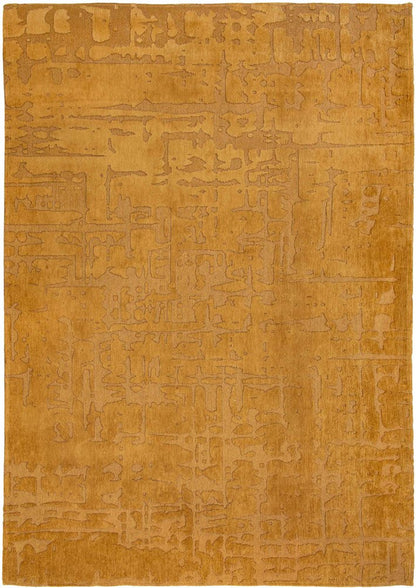 10' Yellow Abstract Runner Rug