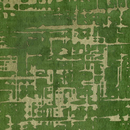 10' Green Abstract Runner Rug