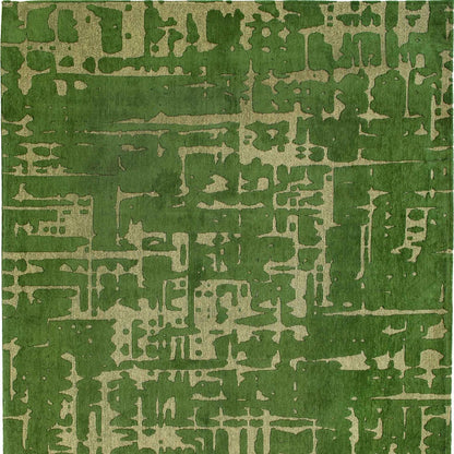 10' Green Abstract Non Skid Area Rug