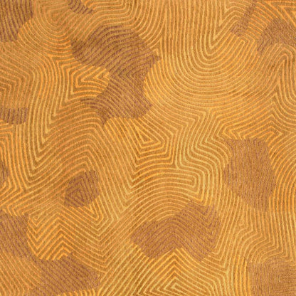 10' Yellow Abstract Non Skid Area Rug