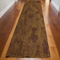 10' Black and Gold Abstract Non Skid Area Rug