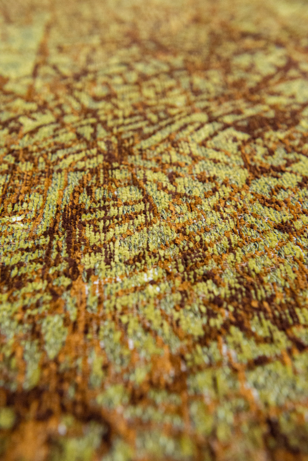 8' X 11' Green and Brown Abstract Non Skid Area Rug