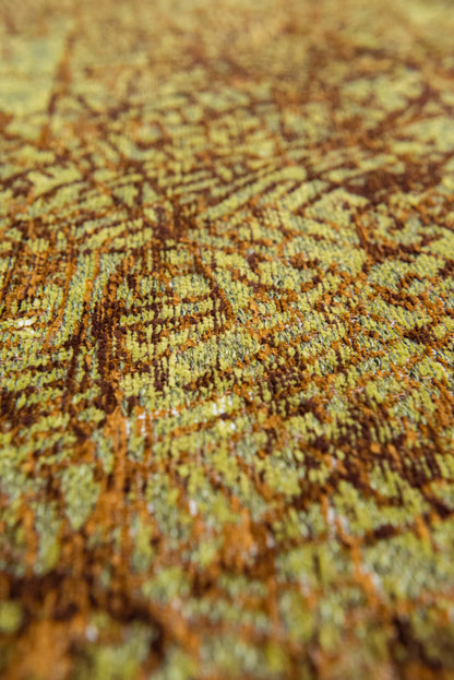 9' X 13' Green and Brown Abstract Non Skid Area Rug