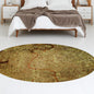 8' Green and Brown Round Abstract Non Skid Area Rug