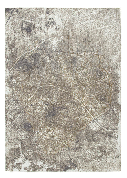 3' X 5' Gray and White Abstract Non Skid Area Rug