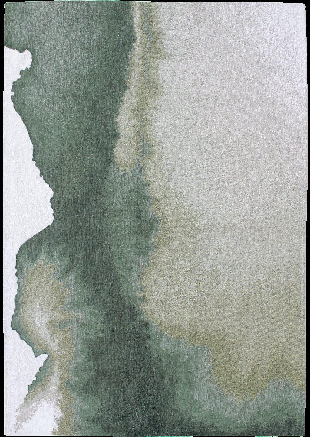 7' X 9' Gray and Green Abstract Non Skid Area Rug