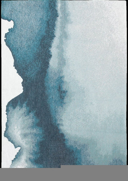 9' X 13' Blue and Gray Abstract Non Skid Area Rug