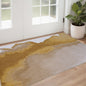 3' X 5' Gray and Yellow Abstract Non Skid Area Rug