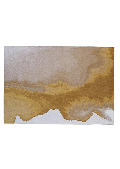 3' X 5' Gray and Yellow Abstract Non Skid Area Rug