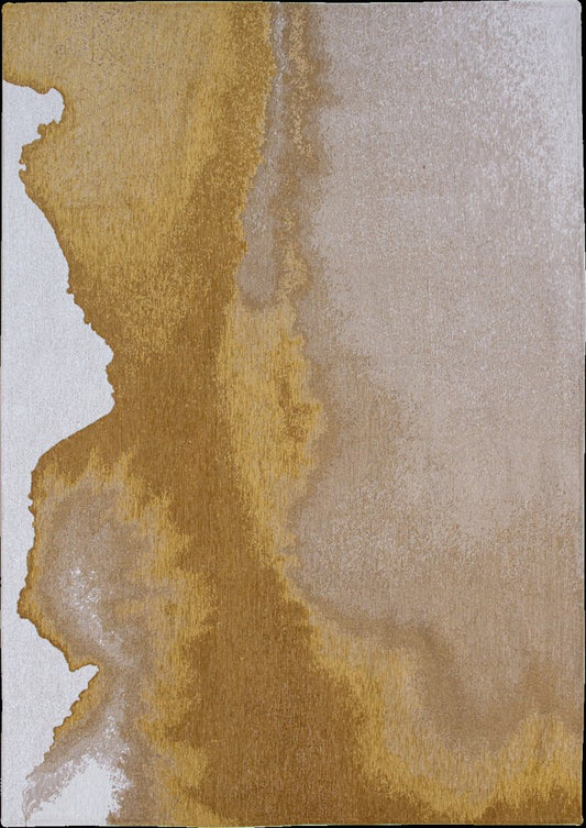 9' X 13' Gray and Yellow Abstract Non Skid Area Rug