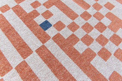 6' X 8' Blue and Red Geometric Non Skid Area Rug