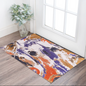 3' X 5' Purple and White Abstract Non Skid Area Rug