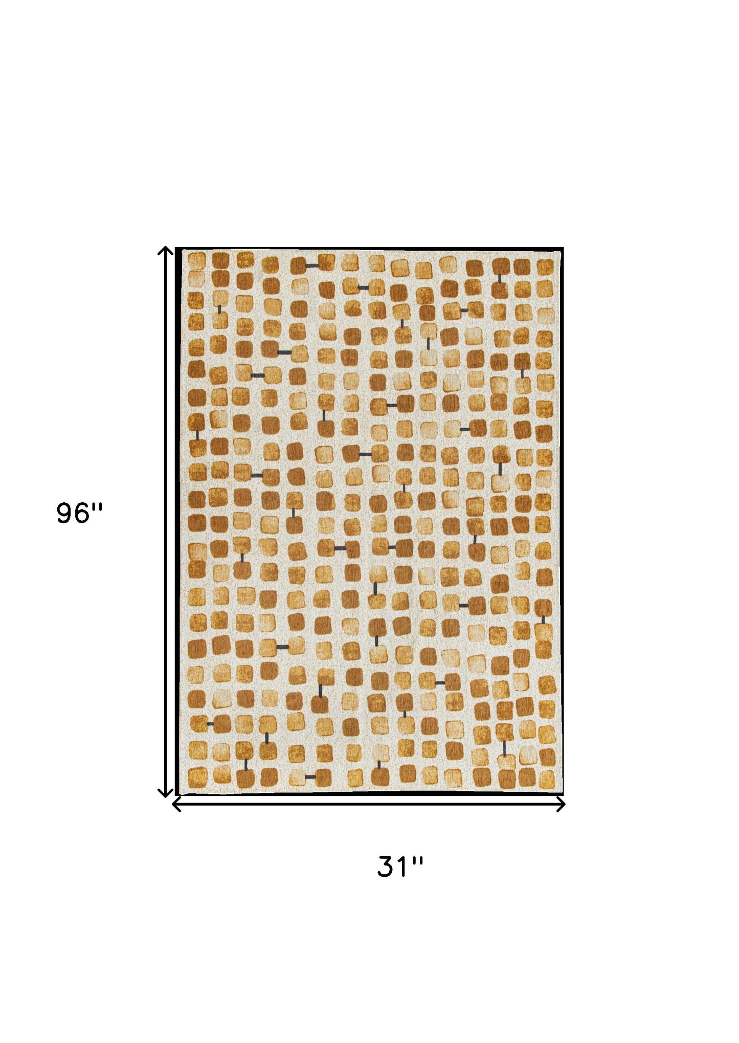 10' Brown and Beige Geometric Non Skid Area Rug