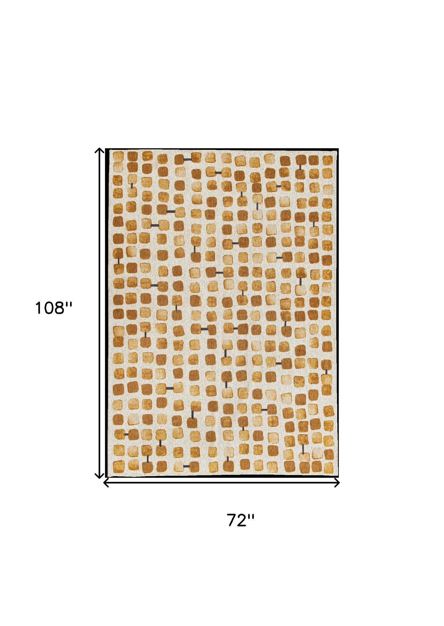 7' X 9' Brown and Beige Geometric Non Skid Area Rug