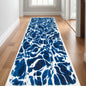 10' Blue and White Abstract Non Skid Area Rug