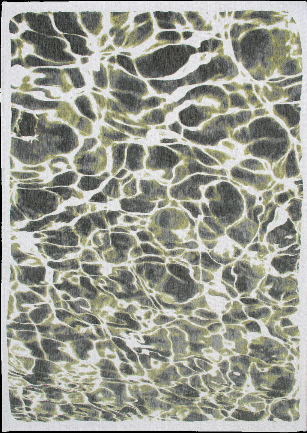 6' X 8' Green and White Abstract Non Skid Area Rug