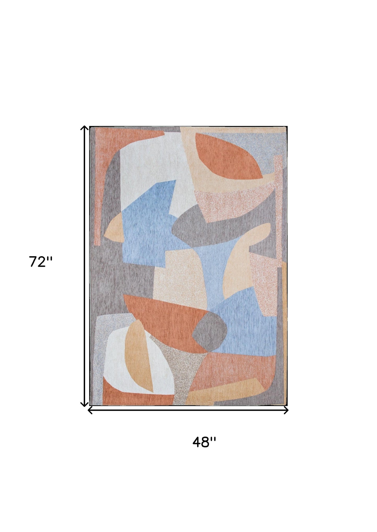 5' X 7' Blue and Gray Abstract Non Skid Area Rug