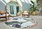 5' X 7' Gray and Orange Abstract Non Skid Area Rug