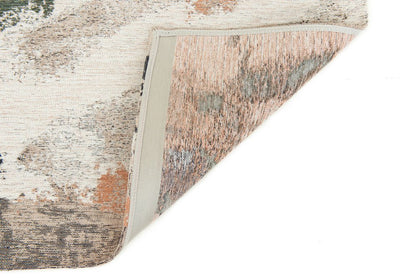 5' X 7' Gray and Orange Abstract Non Skid Area Rug