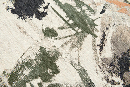 5' X 7' Gray and Orange Abstract Non Skid Area Rug