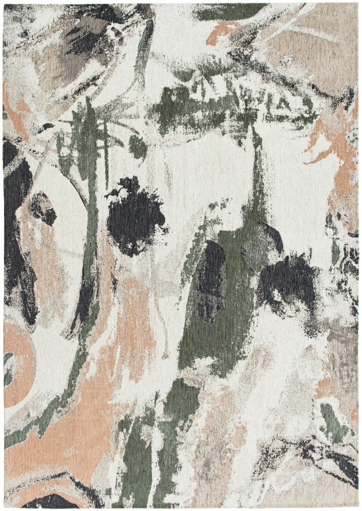 6' X 8' Gray and Orange Abstract Non Skid Area Rug