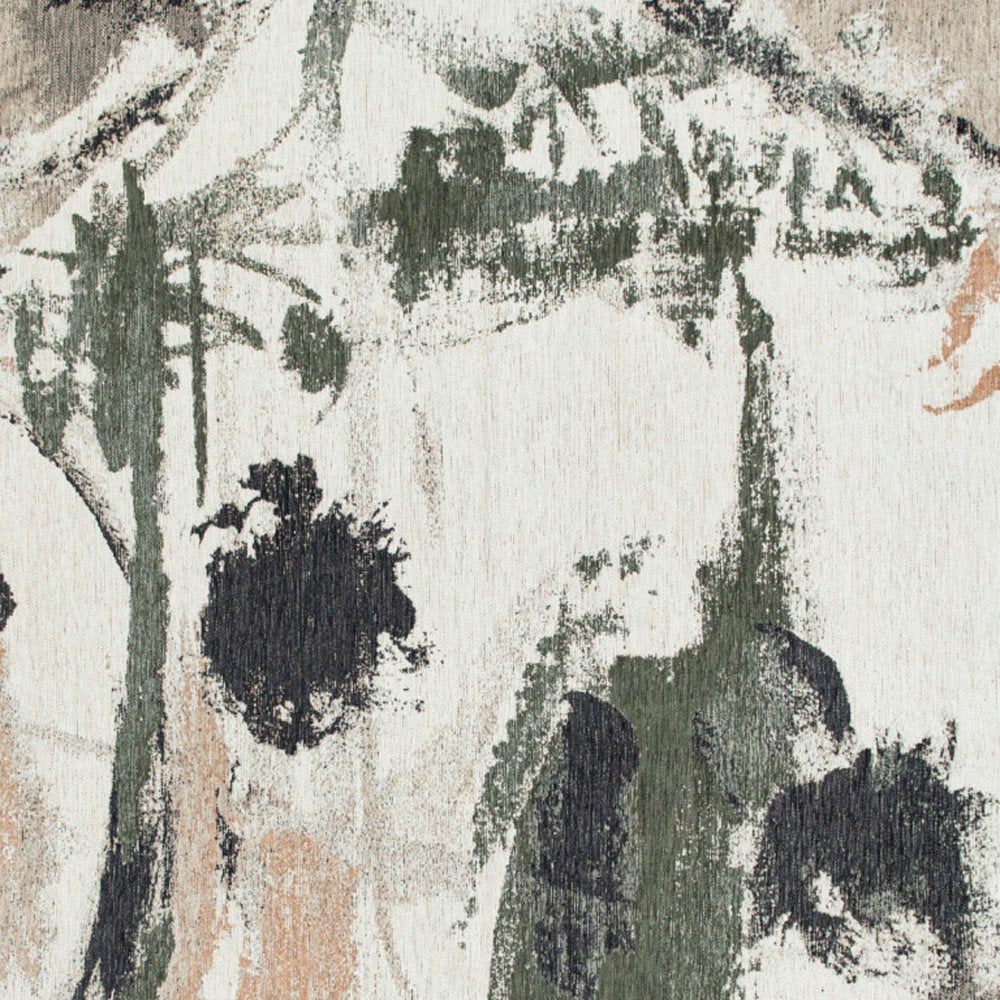 7' X 9' Gray and Orange Abstract Non Skid Area Rug