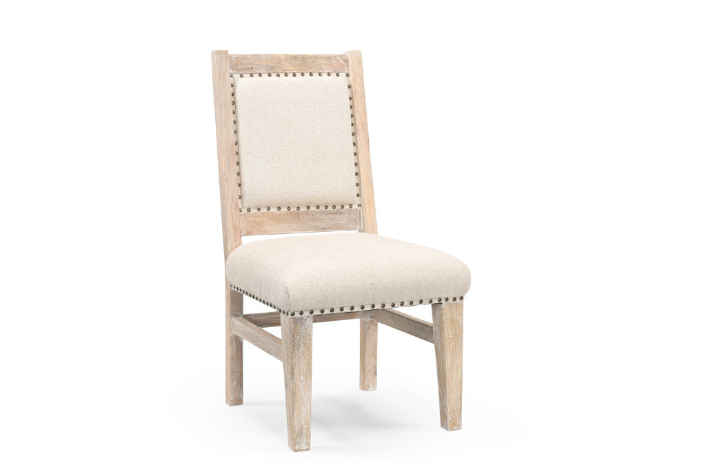 20" Beige And White Side Chair