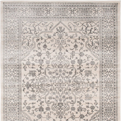 8' X 10' Ivory and Gray Oriental Area Rug