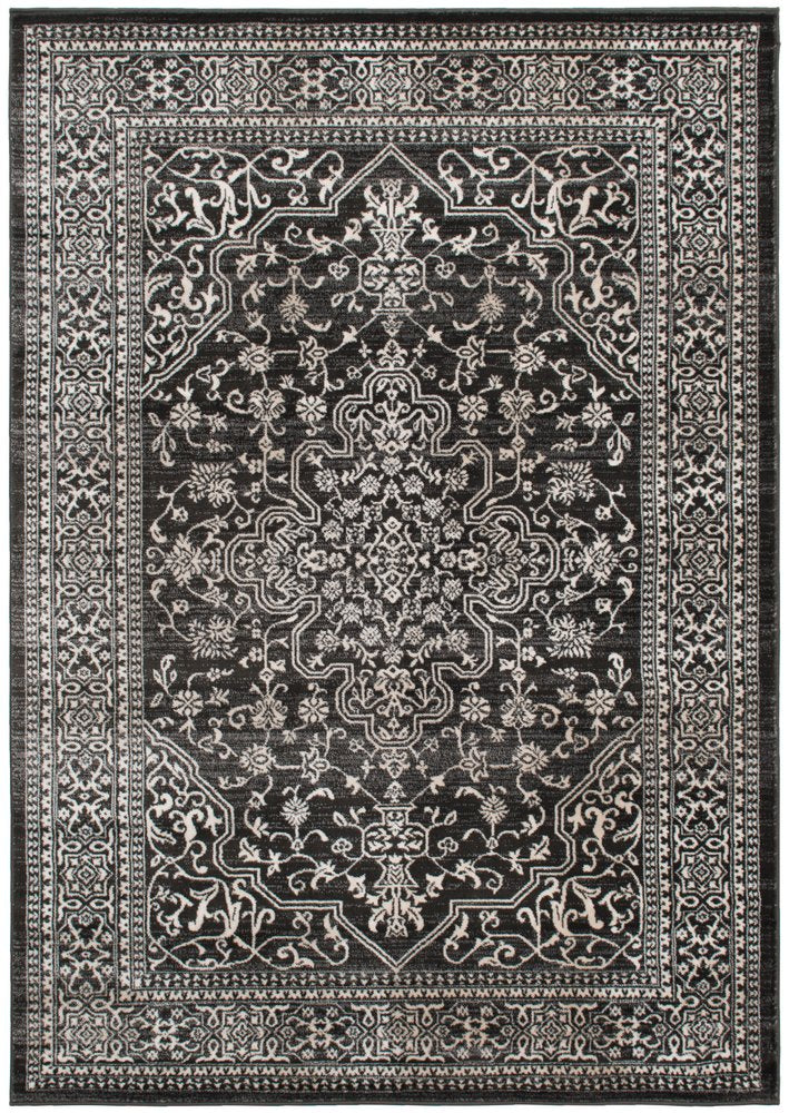 8' X 10' Ivory and Gray Oriental Area Rug