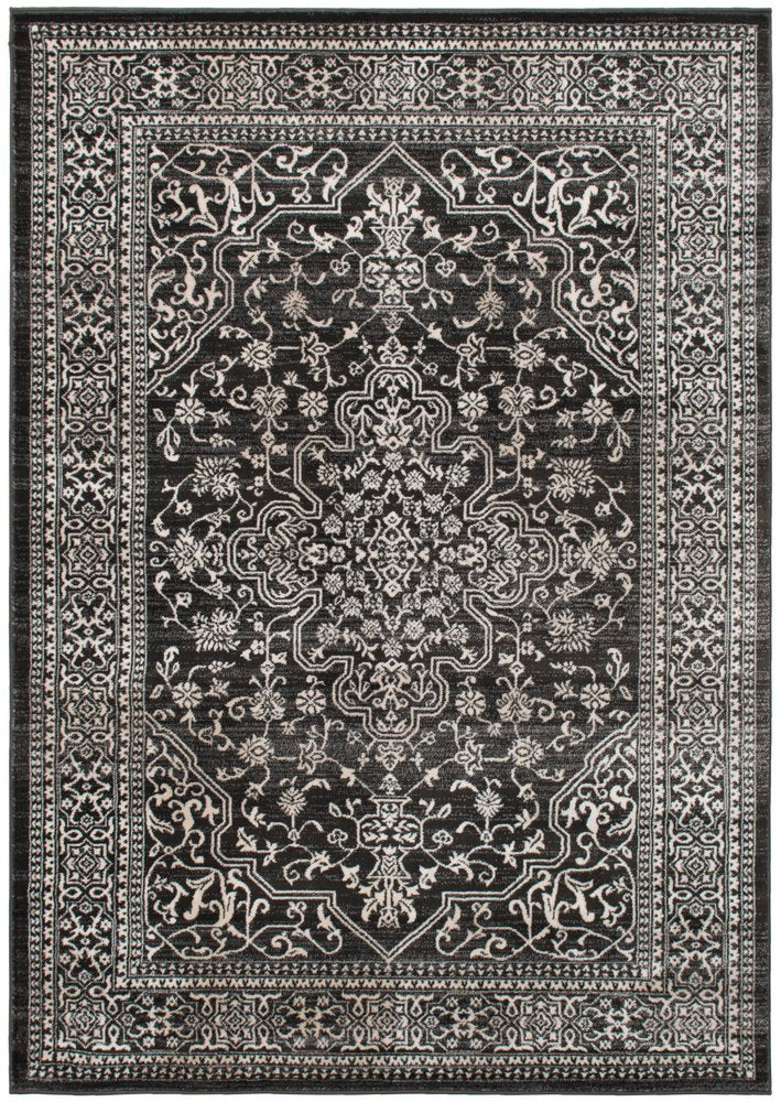 8' X 10' Ivory and Gray Oriental Area Rug