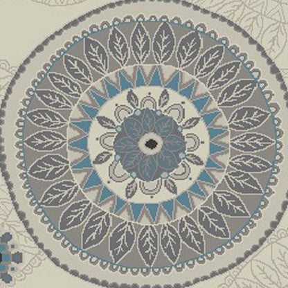 8' X 10' Ivory and Gray Geometric Area Rug