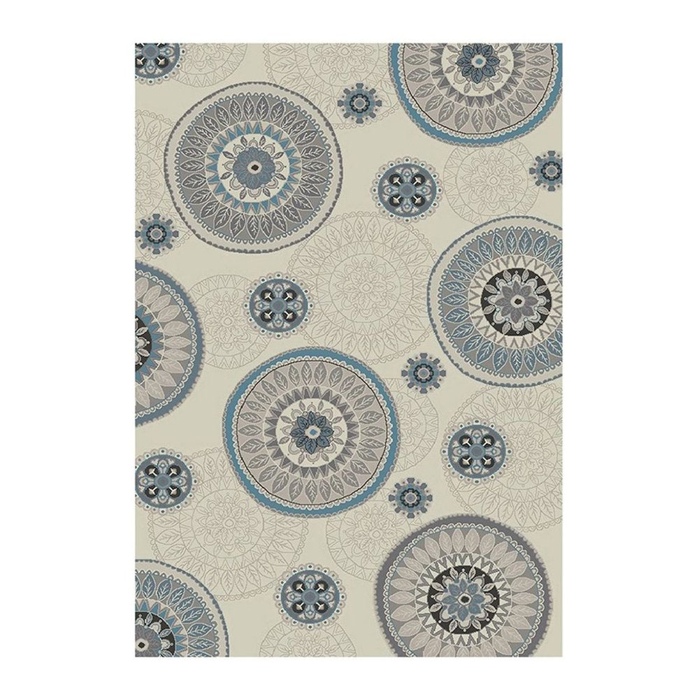 8' X 10' Ivory and Gray Geometric Area Rug