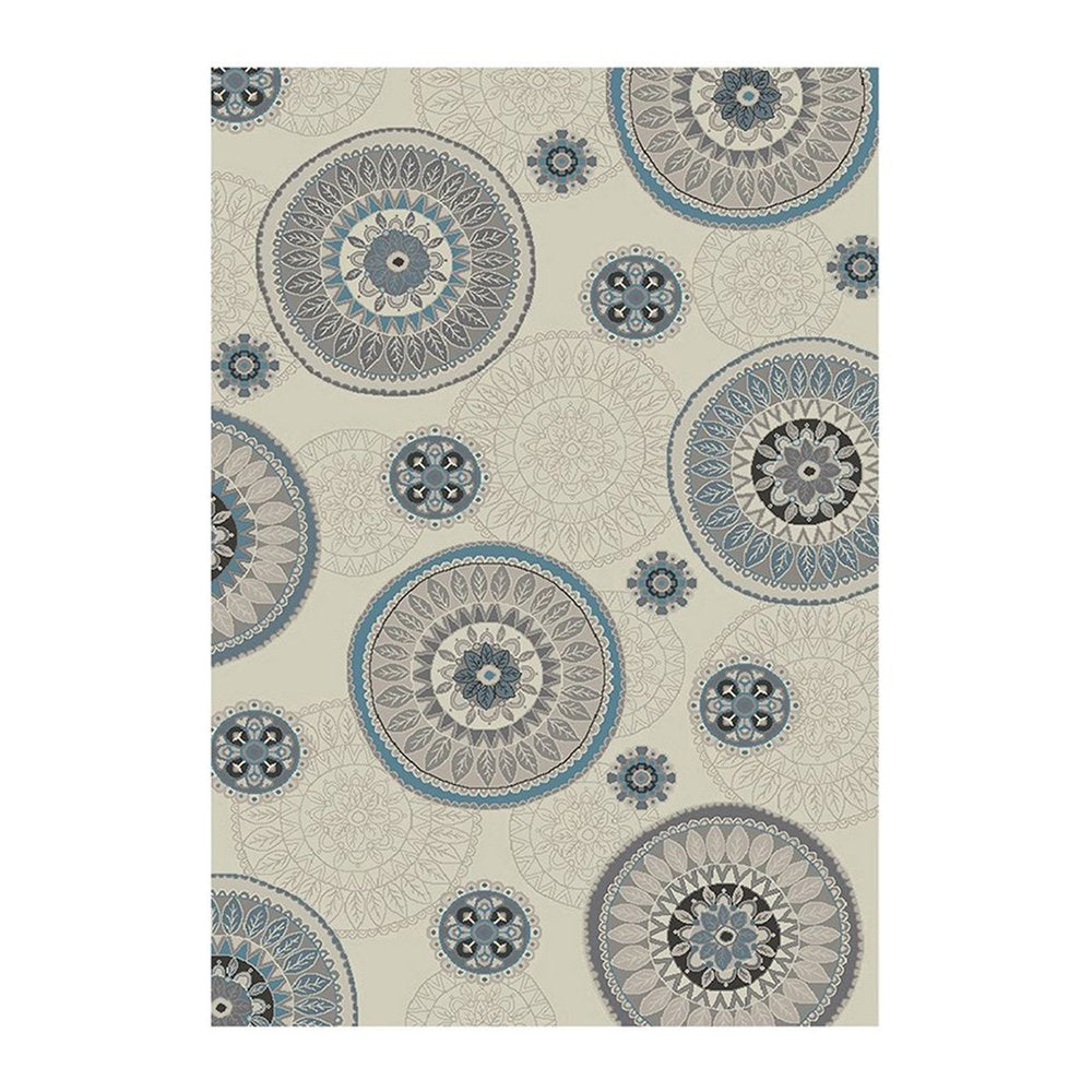 8' X 10' Ivory and Gray Geometric Area Rug
