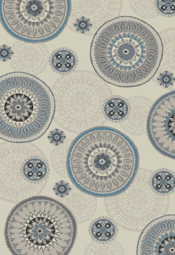 8' X 10' Ivory and Gray Geometric Area Rug