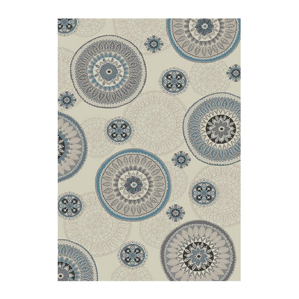 8' X 10' Ivory and Gray Geometric Area Rug