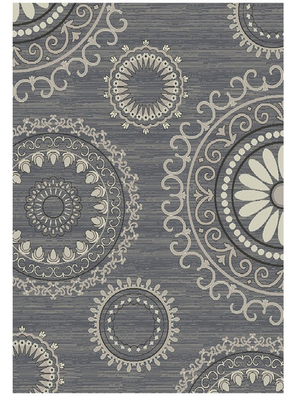 8' X 10' Gray and Ivory Geometric Area Rug
